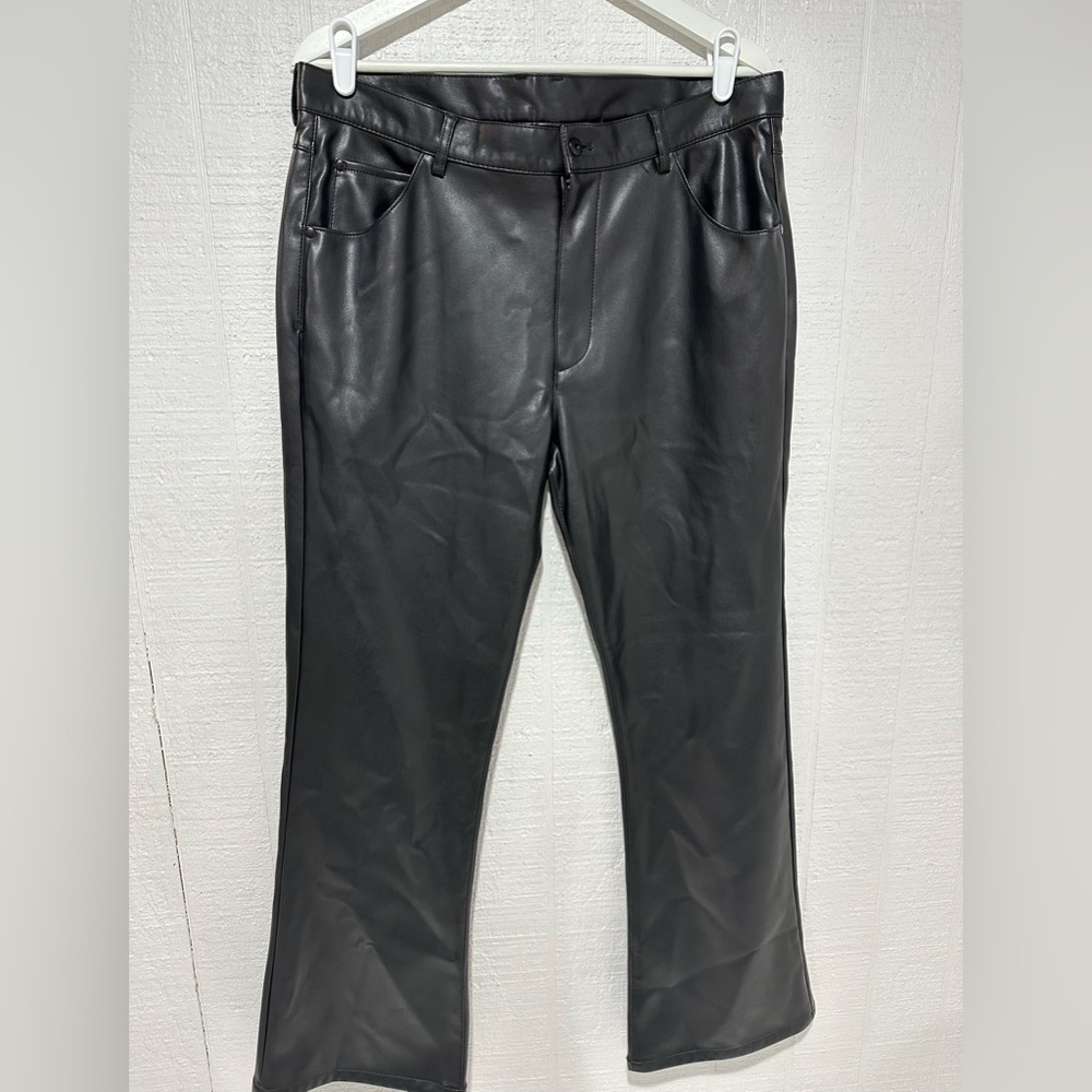 Zara faux leather pants black size 32